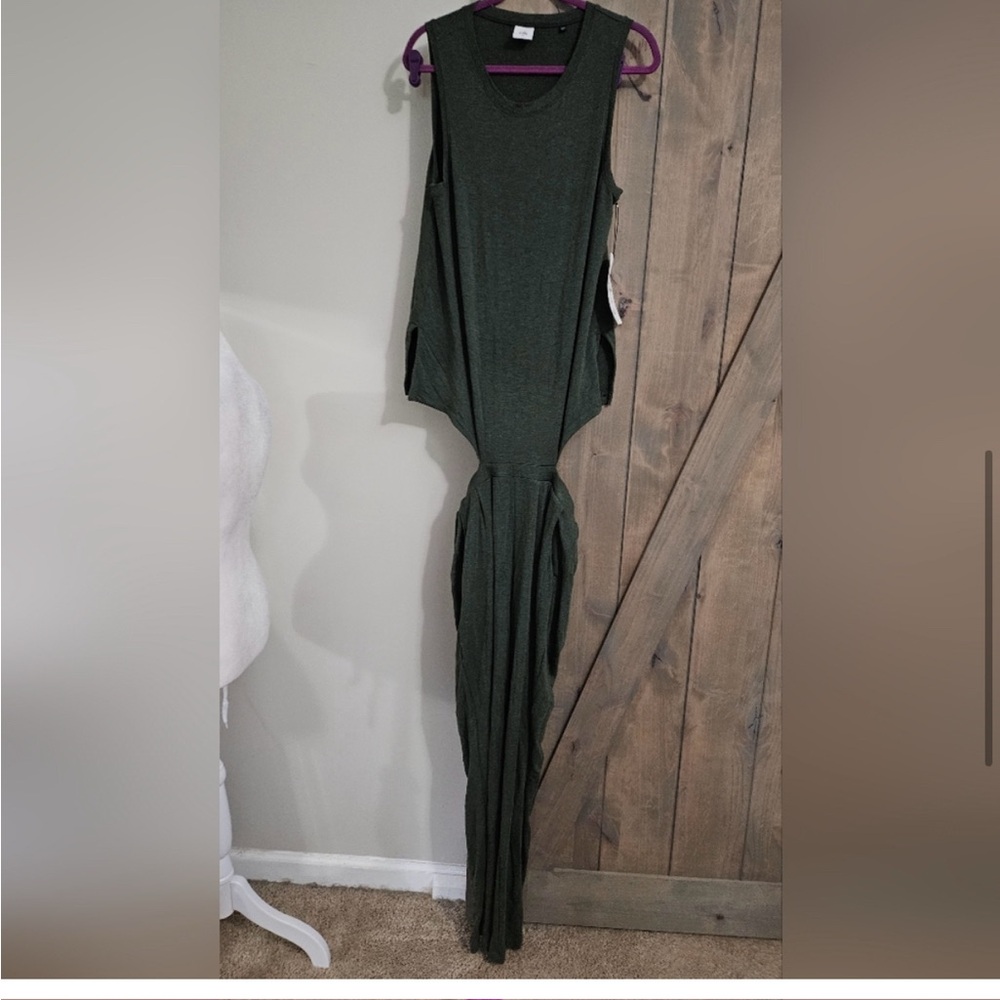 CABI Simple Playsuit Jumpsuit elastic waist  In Heathered Green Size S - Picture 7 of 9